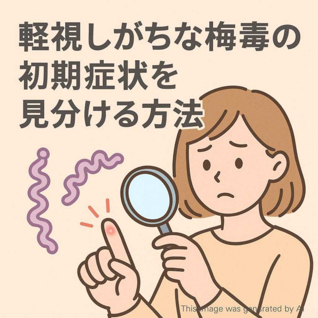 軽視しがちな梅毒の初期症状を見分ける方法