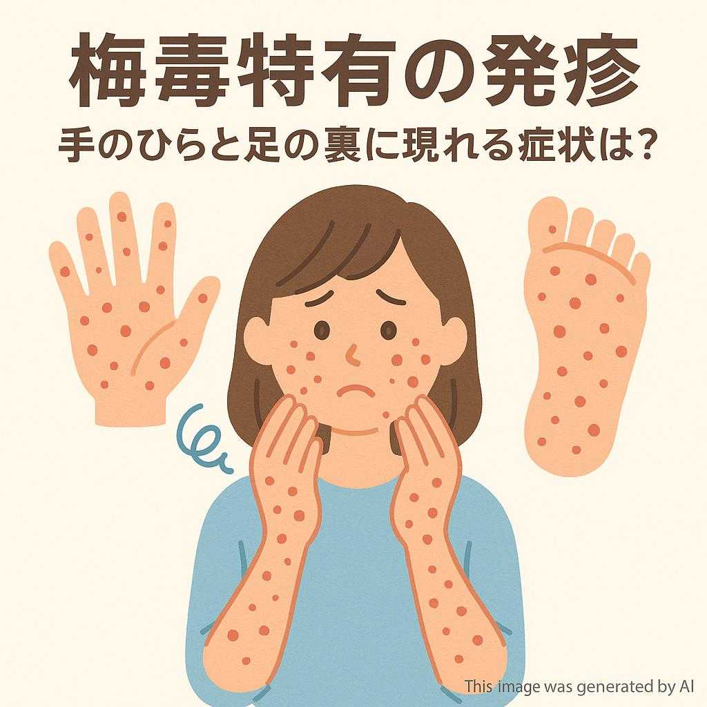 梅毒特有の発疹 手のひらと足の裏に現れる症状とは？