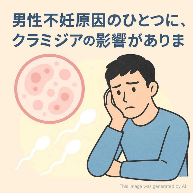 男性不妊原因のひとつに、クラミジアの影響があります