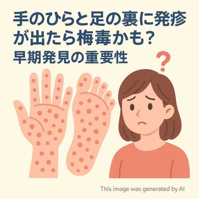 手のひらと足の裏に発疹が出たら梅毒かも？早期発見の重要性